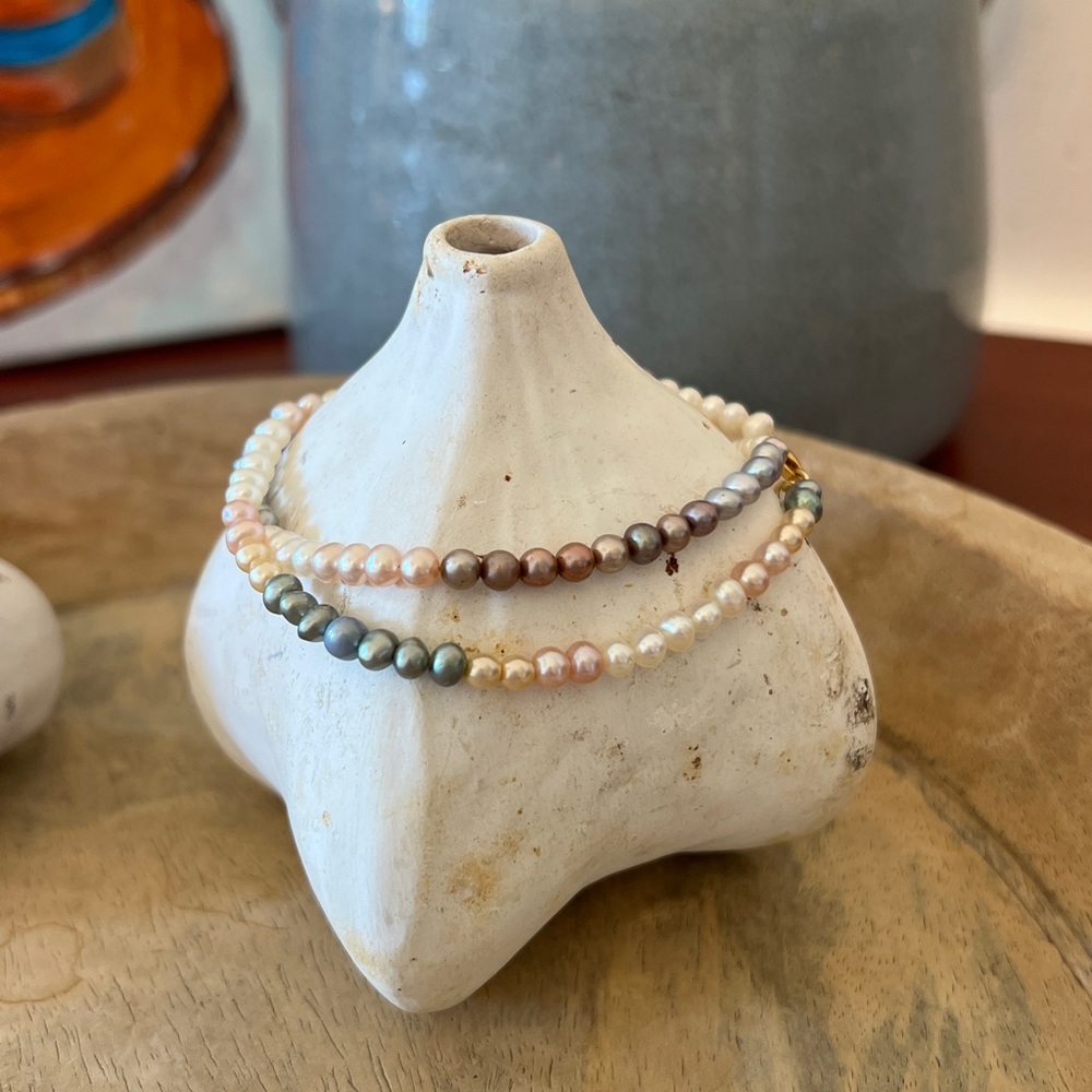 CHAN LUU Upcycled Bundle of Beaded Anklets